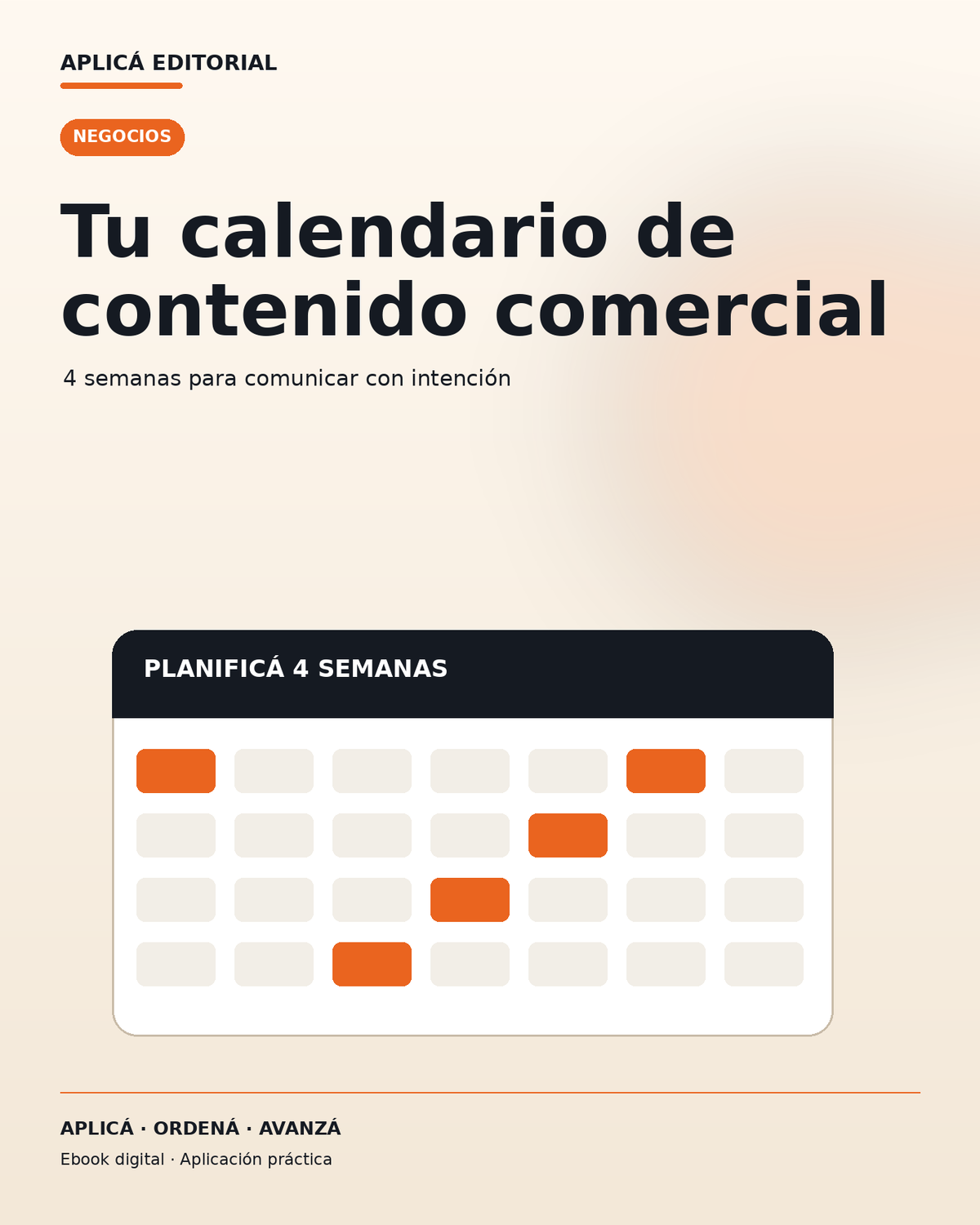 Tu calendario de contenido comercial