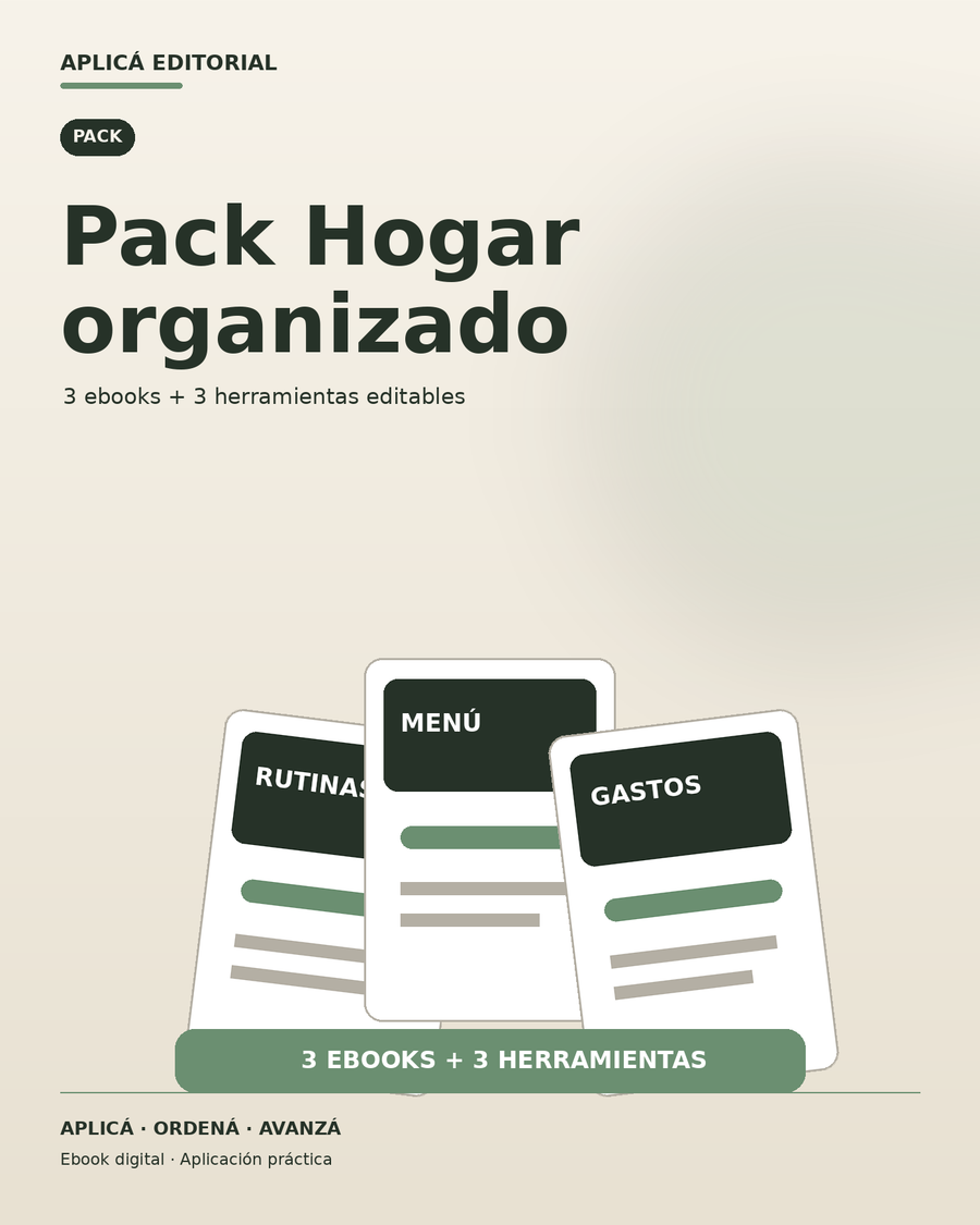 Pack Hogar organizado: 3 ebooks + 3 herramientas