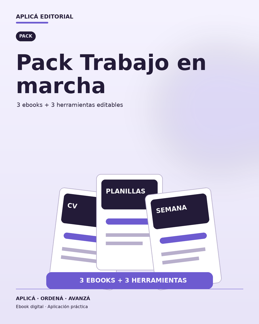 Pack Trabajo en marcha: 3 ebooks + 3 herramientas